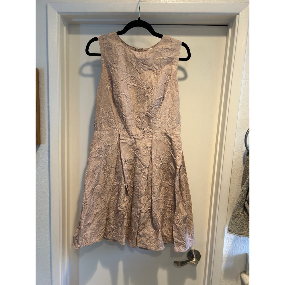Textured Floral Apron Dress